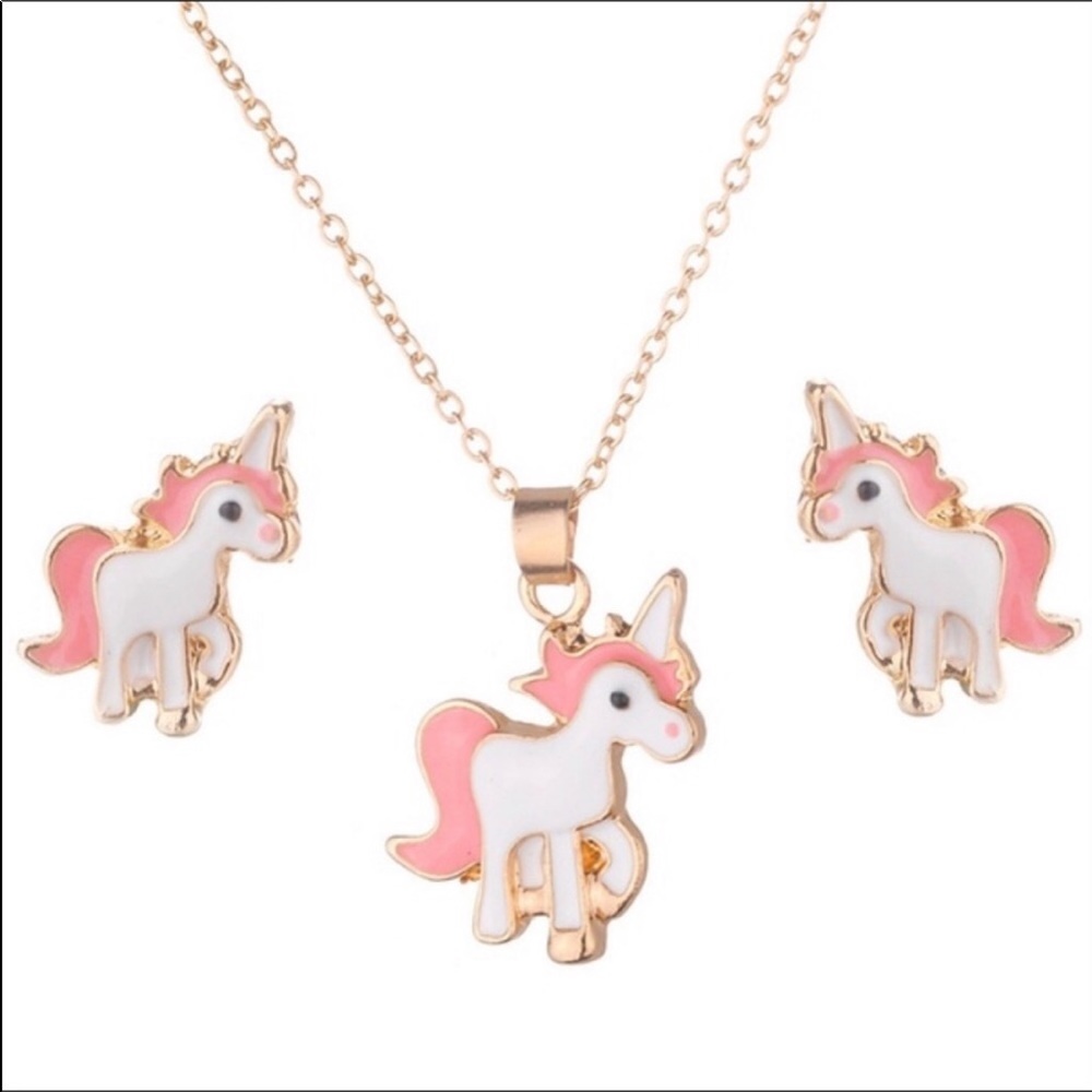 Unicorn Necklace Earring Set! - Picture 1 of 4
